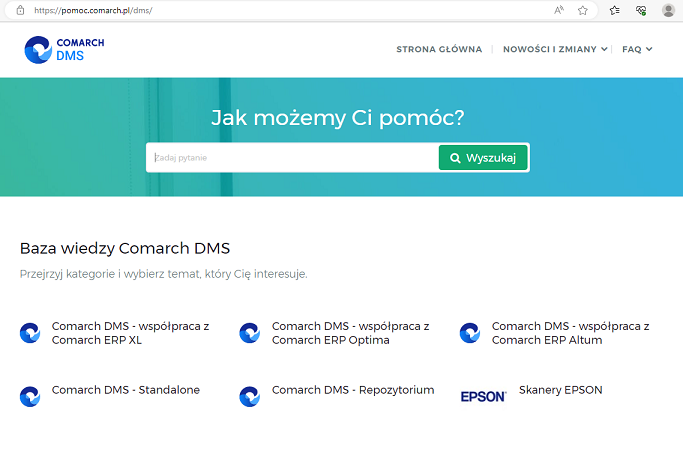 Comarch DMS: Baza wiedzy na temat programu - https://pomoc.comarch.pl/dms/