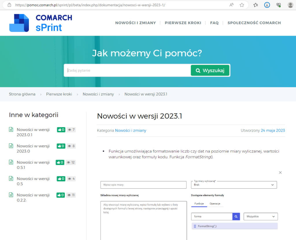 Comarch sPrint wersja 2023.1